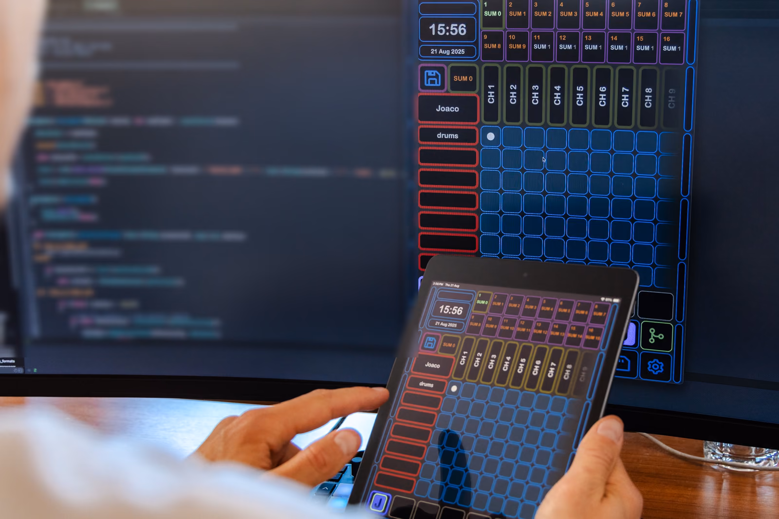 Alltimix running on an iPad and on a Mac in the same session